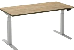 Ceha Adjust 2 Plus Elektrisch hoogteverstelbaar Zit-sta-bureau Rechthoekig Eiken T-Voet 1,800 (B) x 800 (D) x 1,300 (H) mm Melamine, metaal