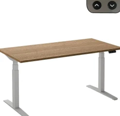 Ceha Adjust 2 Plus Elektrisch hoogteverstelbaar Zit-sta-bureau Rechthoekig Tabak Eiken T-Voet 1,800 (B) x 800 (D) x 1,300 (H) mm Melamine, metaal