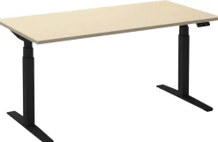 Ceha Adjust 2 Plus Elektrisch hoogteverstelbaar Zit-sta-bureau Rechthoekig Ahorn T-Voet 1,400 (B) x 800 (D) x 1,300 (H) mm Melamine, metaal