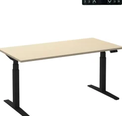 Ceha Adjust 2 Plus Elektrisch hoogteverstelbaar Zit-sta-bureau Rechthoekig Ahorn T-Voet 1,400 (B) x 800 (D) x 1,300 (H) mm Melamine, metaal