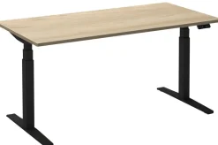 Ceha Adjust 2 Plus Elektrisch hoogteverstelbaar Zit-sta-bureau Rechthoekig Wit Eiken T-Voet 1,400 (B) x 800 (D) x 1,300 (H) mm Melamine, metaal