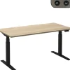 Ceha Adjust 2 Plus Elektrisch hoogteverstelbaar Zit-sta-bureau Rechthoekig Wit Eiken T-Voet 2,000 (B) x 800 (D) x 1,300 (H) mm Melamine, metaal