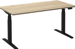 Ceha Adjust 2 Plus Elektrisch hoogteverstelbaar Zit-sta-bureau Rechthoekig Wit Eiken T-Voet 2,000 (B) x 800 (D) x 1,300 (H) mm Melamine, metaal