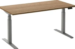 Ceha Adjust 2 Plus Elektrisch hoogteverstelbaar Zit-sta-bureau Rechthoekig Tabak Eiken T-Voet 1,800 (B) x 900 (D) x 1,300 (H) mm Melamine, metaal