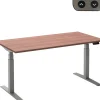 Ceha Adjust 2 Plus Elektrisch hoogteverstelbaar Zit-sta-bureau Rechthoekig Havanabruin Eiken T-Voet 1,200 (B) x 800 (D) x 1,300 (H) mm Melamine, metaal
