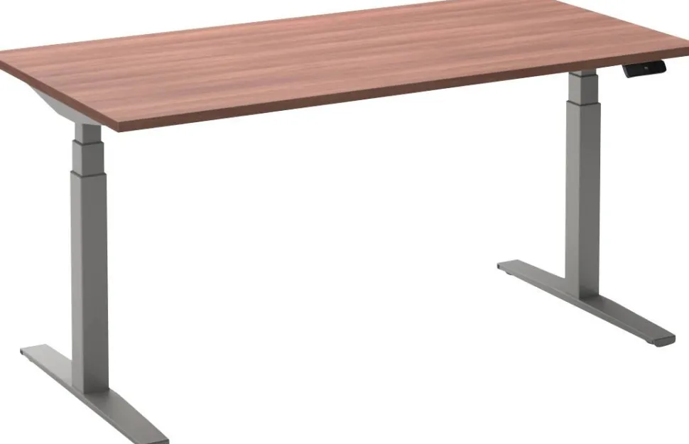 Ceha Adjust 2 Plus Elektrisch hoogteverstelbaar Zit-sta-bureau Rechthoekig Havanabruin Eiken T-Voet 1,200 (B) x 800 (D) x 1,300 (H) mm Melamine, metaal