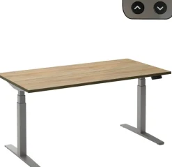 Ceha Adjust 2 Plus Elektrisch hoogteverstelbaar Zit-sta-bureau Rechthoekig Eiken T-Voet 1,800 (B) x 900 (D) x 1,300 (H) mm Melamine, metaal