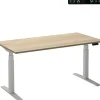 Ceha Adjust 2 Plus Elektrisch hoogteverstelbaar Zit-sta-bureau Rechthoekig Wit Eiken T-Voet 1,800 (B) x 900 (D) x 1,300 (H) mm Melamine, metaal