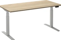Ceha Adjust 2 Plus Elektrisch hoogteverstelbaar Zit-sta-bureau Rechthoekig Wit Eiken T-Voet 1,800 (B) x 900 (D) x 1,300 (H) mm Melamine, metaal