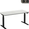 Ceha Adjust 2 Plus Elektrisch hoogteverstelbaar Zit-sta-bureau Rechthoekig Wit T-Voet 1,400 (B) x 800 (D) x 1,300 (H) mm Melamine, metaal