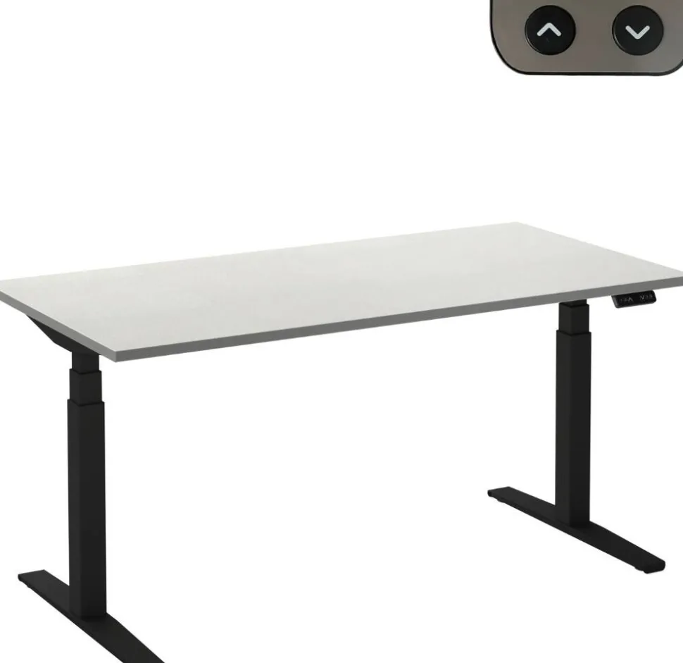 Ceha Adjust 2 Plus Elektrisch hoogteverstelbaar Zit-sta-bureau Rechthoekig Wit T-Voet 1,400 (B) x 800 (D) x 1,300 (H) mm Melamine, metaal