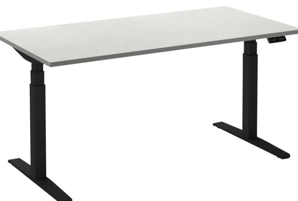Ceha Adjust 2 Plus Elektrisch hoogteverstelbaar Zit-sta-bureau Rechthoekig Wit T-Voet 1,400 (B) x 800 (D) x 1,300 (H) mm Melamine, metaal