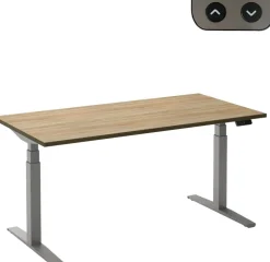 Ceha Adjust 2 Plus Elektrisch hoogteverstelbaar Zit-sta-bureau Rechthoekig Eiken T-Voet 2,000 (B) x 800 (D) x 1,300 (H) mm Melamine, metaal