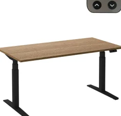 Ceha Adjust 2 Plus Elektrisch hoogteverstelbaar Zit-sta-bureau Rechthoekig Tabak Eiken T-Voet 1,200 (B) x 800 (D) x 1,300 (H) mm Melamine, metaal