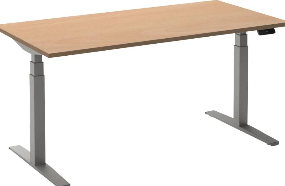 Ceha Adjust 2 Plus Elektrisch hoogteverstelbaar Zit-sta-bureau Rechthoekig Beuken T-Voet 1,800 (B) x 900 (D) x 1,300 (H) mm Melamine, metaal