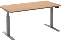 Ceha Adjust 2 Plus Elektrisch hoogteverstelbaar Zit-sta-bureau Rechthoekig Beuken T-Voet 1,200 (B) x 800 (D) x 1,300 (H) mm Melamine, metaal