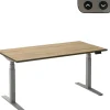 Ceha Adjust 2 Plus Elektrisch hoogteverstelbaar Zit-sta-bureau Rechthoekig Eiken T-Voet 1,800 (B) x 800 (D) x 1,300 (H) mm Melamine, metaal