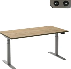 Ceha Adjust 2 Plus Elektrisch hoogteverstelbaar Zit-sta-bureau Rechthoekig Eiken T-Voet 1,800 (B) x 800 (D) x 1,300 (H) mm Melamine, metaal