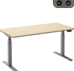 Ceha Adjust 2 Plus Elektrisch hoogteverstelbaar Zit-sta-bureau Rechthoekig Ahorn T-Voet 1,600 (B) x 800 (D) x 1,300 (H) mm Melamine, metaal