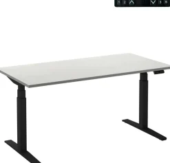 Ceha Adjust 2 Plus Elektrisch hoogteverstelbaar Zit-sta-bureau Rechthoekig Wit T-Voet 1,600 (B) x 800 (D) x 1,300 (H) mm Melamine, metaal
