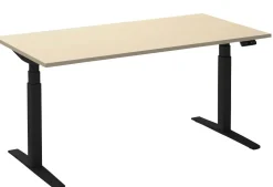 Ceha Adjust 2 Plus Elektrisch hoogteverstelbaar Zit-sta-bureau Rechthoekig Ahorn T-Voet 1,600 (B) x 800 (D) x 1,300 (H) mm Melamine, metaal