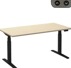 Ceha Adjust 2 Plus Elektrisch hoogteverstelbaar Zit-sta-bureau Rechthoekig Ahorn T-Voet 1,800 (B) x 900 (D) x 1,300 (H) mm Melamine, metaal