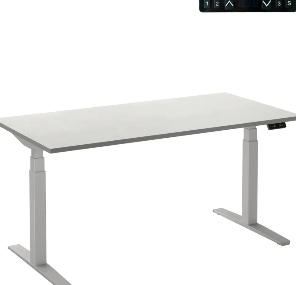 Ceha Adjust 2 Plus Elektrisch hoogteverstelbaar Zit-sta-bureau Rechthoekig Wit T-Voet 1,800 (B) x 900 (D) x 1,300 (H) mm Melamine, metaal