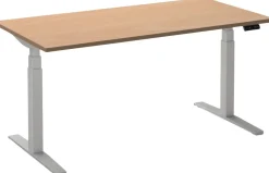 Ceha Adjust 2 Plus Elektrisch hoogteverstelbaar Zit-sta-bureau Rechthoekig Beuken T-Voet 1,200 (B) x 800 (D) x 1,300 (H) mm Melamine, metaal
