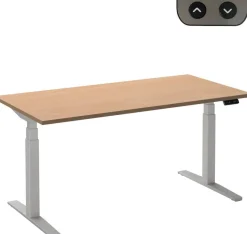 Ceha Adjust 2 Plus Elektrisch hoogteverstelbaar Zit-sta-bureau Rechthoekig Beuken T-Voet 1,200 (B) x 800 (D) x 1,300 (H) mm Melamine, metaal