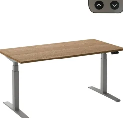Ceha Adjust 2 Plus Elektrisch hoogteverstelbaar Zit-sta-bureau Rechthoekig Tabak Eiken T-Voet 1,600 (B) x 800 (D) x 1,300 (H) mm Melamine, metaal
