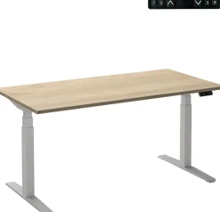 Ceha Adjust 2 Plus Elektrisch hoogteverstelbaar Zit-sta-bureau Rechthoekig Wit Eiken T-Voet 2,000 (B) x 800 (D) x 1,300 (H) mm Melamine, metaal