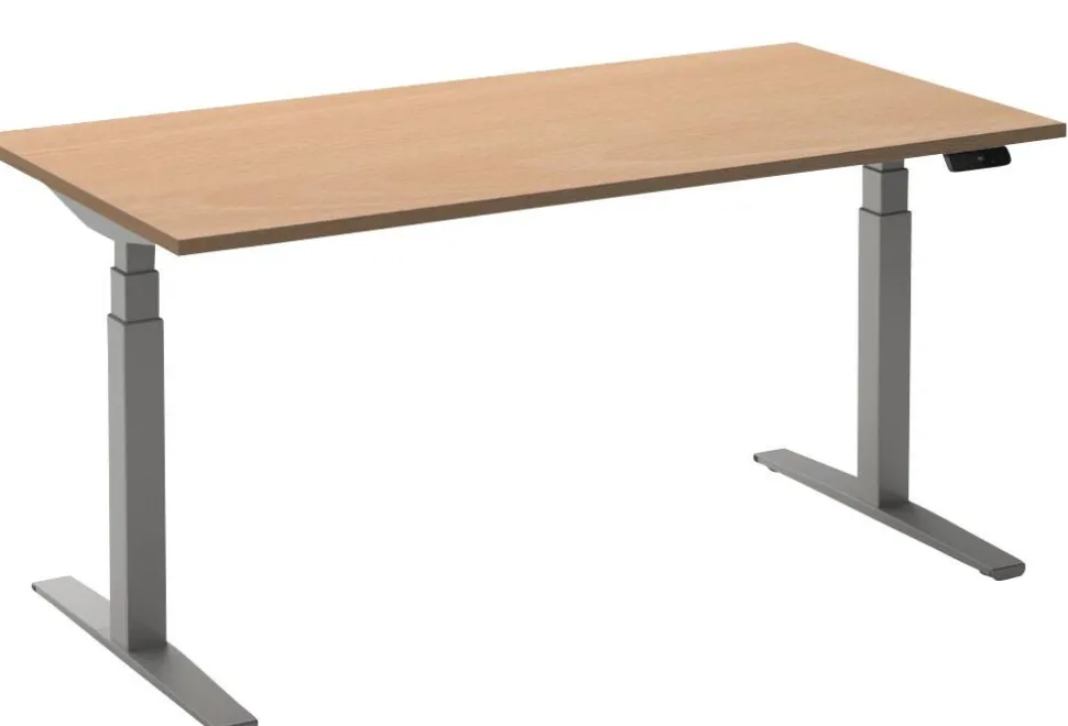 Ceha Adjust 2 Plus Elektrisch hoogteverstelbaar Zit-sta-bureau Rechthoekig Beuken T-Voet 1,800 (B) x 900 (D) x 1,300 (H) mm Melamine, metaal