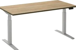 Ceha Adjust 2 Plus Elektrisch hoogteverstelbaar Zit-sta-bureau Rechthoekig Eiken T-Voet 1,600 (B) x 800 (D) x 1,300 (H) mm Melamine, metaal