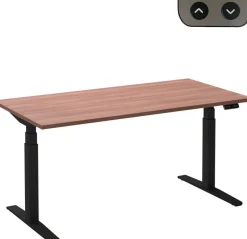 Ceha Adjust 2 Plus Elektrisch hoogteverstelbaar Zit-sta-bureau Rechthoekig Havanabruin Eiken T-Voet 1,200 (B) x 800 (D) x 1,300 (H) mm Melamine, metaal
