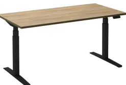 Ceha Adjust 2 Plus Elektrisch hoogteverstelbaar Zit-sta-bureau Rechthoekig Eiken T-Voet 1,800 (B) x 800 (D) x 1,300 (H) mm Melamine, metaal