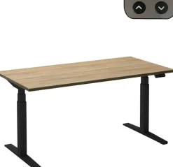 Ceha Adjust 2 Plus Elektrisch hoogteverstelbaar Zit-sta-bureau Rechthoekig Eiken T-Voet 1,800 (B) x 800 (D) x 1,300 (H) mm Melamine, metaal