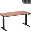 Ceha Adjust 2 Plus Elektrisch hoogteverstelbaar Zit-sta-bureau Rechthoekig Havanabruin Eiken T-Voet 1,600 (B) x 800 (D) x 1,300 (H) mm Melamine, metaal
