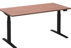 Ceha Adjust 2 Plus Elektrisch hoogteverstelbaar Zit-sta-bureau Rechthoekig Havanabruin Eiken T-Voet 1,600 (B) x 800 (D) x 1,300 (H) mm Melamine, metaal