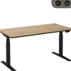 Ceha Adjust 2 Plus Elektrisch hoogteverstelbaar Zit-sta-bureau Rechthoekig Eiken T-Voet 1,800 (B) x 900 (D) x 1,300 (H) mm Melamine, metaal