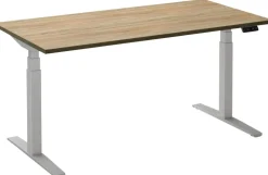 Ceha Adjust 2 Plus Elektrisch hoogteverstelbaar Zit-sta-bureau Rechthoekig Eiken T-Voet 1,400 (B) x 800 (D) x 1,300 (H) mm Melamine, metaal