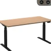 Ceha Adjust 2 Plus Elektrisch hoogteverstelbaar Zit-sta-bureau Rechthoekig Beuken T-Voet 1,400 (B) x 800 (D) x 1,300 (H) mm Melamine, metaal