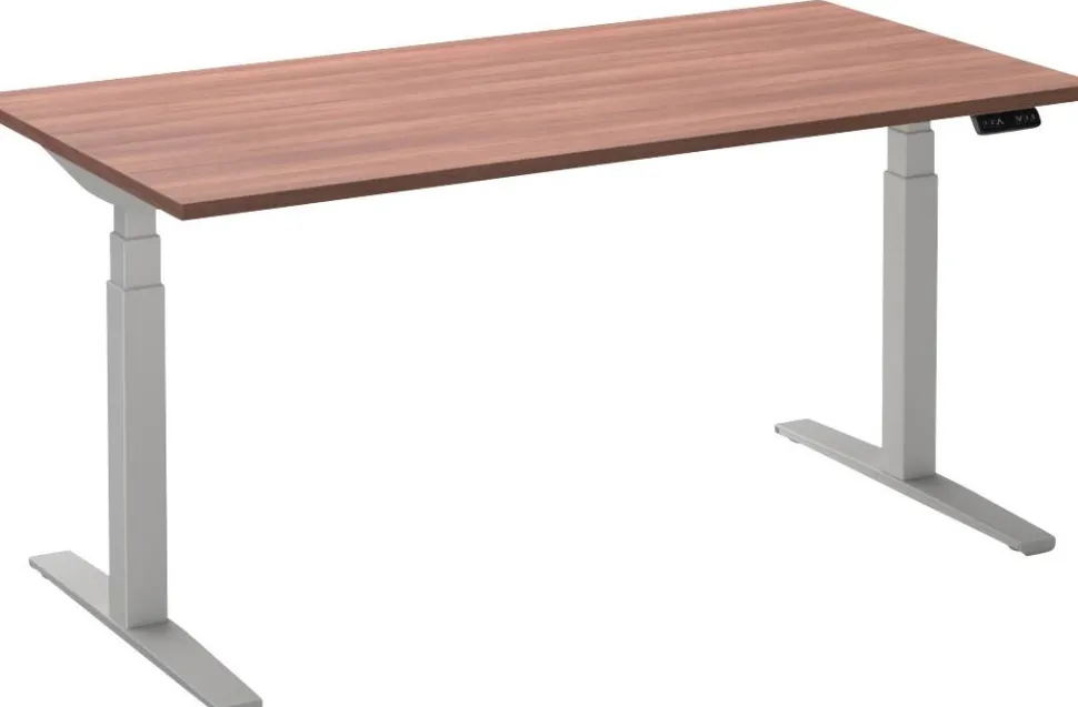 Ceha Adjust 2 Plus Elektrisch hoogteverstelbaar Zit-sta-bureau Rechthoekig Havanabruin Eiken T-Voet 1,400 (B) x 800 (D) x 1,300 (H) mm Melamine, metaal