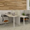 Ceha Adjust 2 Plus Elektrisch hoogteverstelbaar Zit-sta-bureau Rechthoekig Wit Eiken T-Voet 1,800 (B) x 800 (D) x 1,300 (H) mm Melamine, metaal