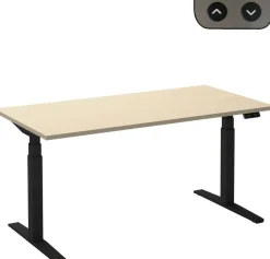 Ceha Adjust 2 Plus Elektrisch hoogteverstelbaar Zit-sta-bureau Rechthoekig Ahorn T-Voet 1,800 (B) x 800 (D) x 1,300 (H) mm Melamine, metaal