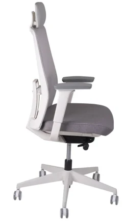 Ceha Bureaustoel RENO K10B (BK) Stof Wit