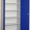 Ceha Draaideurkast Metaal 4 Planken Afsluitbaar 1.000 x 450 x 1.950 mm Blauw, wit