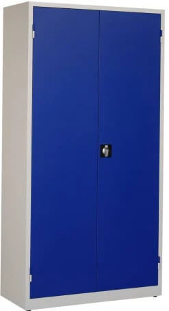 Ceha Draaideurkast Metaal 4 Planken Afsluitbaar 1.000 x 450 x 1.950 mm Blauw, wit