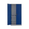 Ceha Draaideurkast Metaal 2 Planken Afsluitbaar 1.000 x 450 x 1.950 mm Blauw, wit