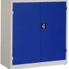 Ceha Draaideurkast Metaal 2 Planken Afsluitbaar 1.000 x 450 x 1.060 mm Blauw, wit