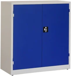 Ceha Draaideurkast Metaal 2 Planken Afsluitbaar 1.000 x 450 x 1.060 mm Blauw, wit